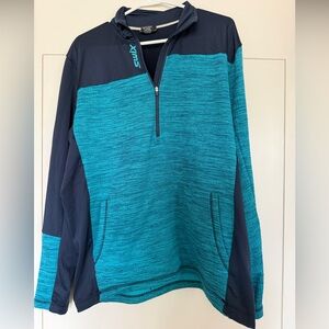 Swix Blue and Black Quarter-Zip Pullover